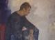 Tableau ancien huile toile portrait masculin