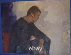 Tableau ancien huile toile portrait masculin