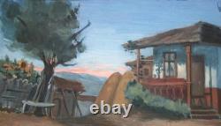 Tableau ancien impressionnisme européen paysage à l'huile