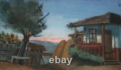 Tableau ancien impressionnisme européen paysage à l'huile