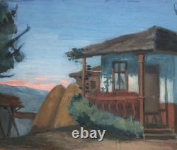 Tableau ancien impressionnisme européen paysage à l'huile