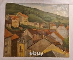 Tableau ancien impressionniste XXéme signé Demesse huile 54cm x 65cm