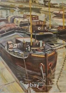 Tableau ancien impressionniste années 30 signé F. Wecksteen huile 46cm x 55cm