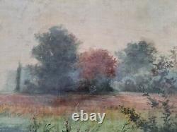 Tableau ancien impressionniste par Albert Penot (1862-1930) Huile 38cm x 61cm