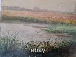 Tableau ancien impressionniste par Albert Penot (1862-1930) Huile 38cm x 61cm