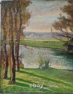 Tableau ancien impressionniste par J. Enders (1862-1936) huile 30cm x 40, cm