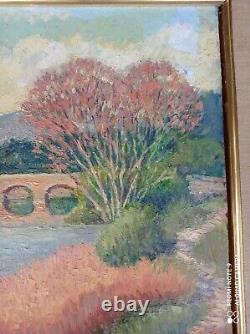 Tableau ancien impressionniste paysage signé René CINQUIN 1898-1978 Huile