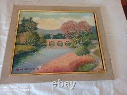 Tableau ancien impressionniste paysage signé René CINQUIN 1898-1978 Huile