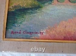 Tableau ancien impressionniste paysage signé René CINQUIN 1898-1978 Huile