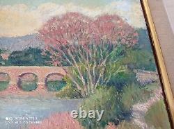 Tableau ancien impressionniste paysage signé René CINQUIN 1898-1978 Huile