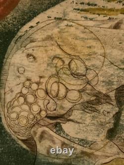 Tableau ancien lithographie originale Spirales N 28/30 style Albert-Edgar Yersin