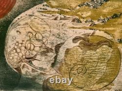 Tableau ancien lithographie originale Spirales N 28/30 style Albert-Edgar Yersin