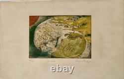 Tableau ancien lithographie originale Spirales N 28/30 style Albert-Edgar Yersin