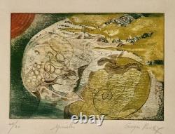 Tableau ancien lithographie originale Spirales N 28/30 style Albert-Edgar Yersin