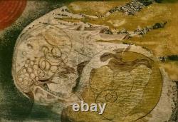 Tableau ancien lithographie originale Spirales N 28/30 style Albert-Edgar Yersin