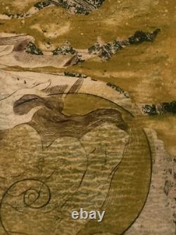 Tableau ancien lithographie originale Spirales N 28/30 style Albert-Edgar Yersin