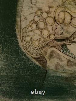 Tableau ancien lithographie originale Spirales N 28/30 style Albert-Edgar Yersin