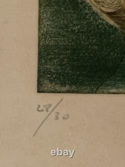 Tableau ancien lithographie originale Spirales N 28/30 style Albert-Edgar Yersin