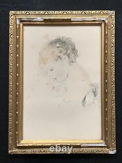 Tableau ancien lithographie portrait jeune fille THOMAS LAWRENCE Old Master