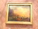 Tableau ancien marine bord de mer fin XVIIIeme 18eme cadre d epoque louis XVI