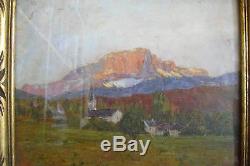 Tableau ancien, mont Granier, Alpes, Savoie, montagnes, Chambery, 1916 fauve