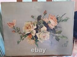 Tableau ancien nature morte au Roses La Toile Ancienne