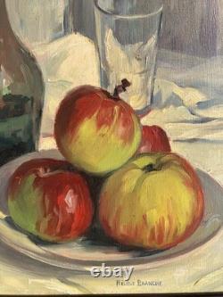 Tableau ancien nature morte signé Hélène Branche. Début XXème siècle