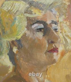 Tableau ancien original huile portrait de femme