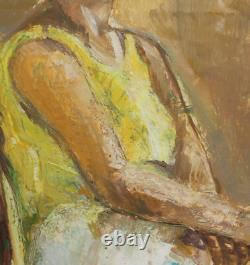 Tableau ancien original huile portrait de femme