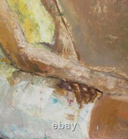 Tableau ancien original huile portrait de femme