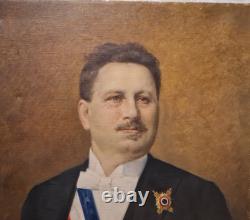 Tableau ancien par TIRODE huile 65cm x 54cm. Portrait d'Alexandre Grosjean