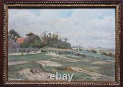 Tableau ancien paysage / Théodore Penon / fin XIXème / Boulogne-sur-Mer