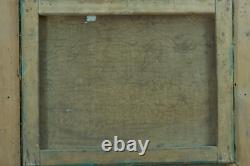 Tableau ancien paysage animé vue D'Albi promeneur sur les bords du Tarn 19 ème