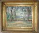 Tableau, ancien, paysage aux arbres, Lucien Mainssieux