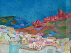 Tableau ancien paysage marine Corse signé S. RIBONI Dlg Nicolas DE STAEL