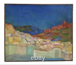 Tableau ancien paysage marine Corse signé S. RIBONI Dlg Nicolas DE STAEL