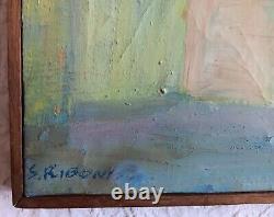 Tableau ancien paysage marine Corse signé S. RIBONI Dlg Nicolas DE STAEL