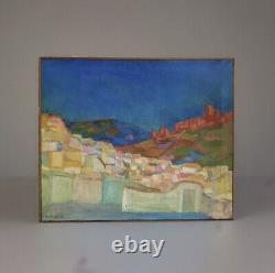 Tableau ancien paysage marine Corse signé S. RIBONI Dlg Nicolas DE STAEL