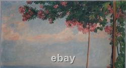 Tableau ancien paysage méditerranéen baigneuses Italie Marius Avy Marseille