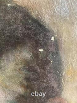 Tableau ancien peinture à l'huile- Epoque 1900 Portrait d'enfant 37 X 45