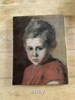 Tableau ancien peinture à l'huile- Epoque 1900 Portrait d'enfant 37 X 45