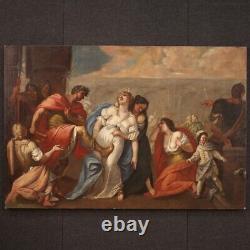 Tableau ancien peinture biblique religieux huile sur toile italien 18ème siècle