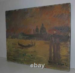 Tableau ancien peinture huile de Venise Pierre Gogois (signé)
