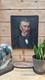 Tableau ancien peinture huile portrait homme &agrave; moustache style XIXe