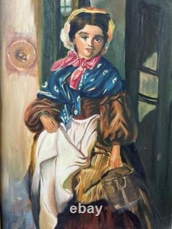 Tableau ancien peinture huile sur toile