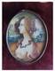 Tableau ancien peinture miniature portrait Simonetta Vespucci signe Emma Focacci