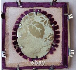 Tableau ancien peinture miniature portrait Simonetta Vespucci signe Emma Focacci