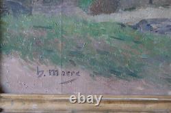 Tableau ancien pointilliste impressionniste Henri Marre Montauban Collioure