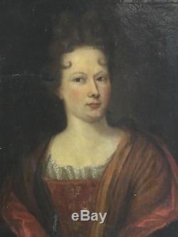Tableau ancien, portrait Dame de qualité époque XVIIIème