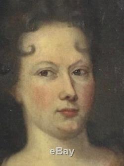 Tableau ancien, portrait Dame de qualité époque XVIIIème